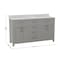 Flash Furniture Vega 60 Inch Double Vanity w/2 Sinks, 2 Storage Cabinets w/Soft Close Doors and 6 Drawers, Gray FS-BN-2-60-GY-GG - alternate 4